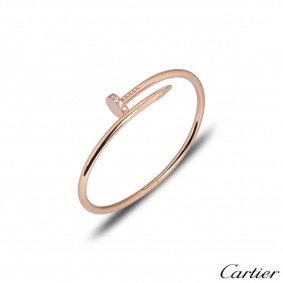 Cartier Rose Gold Diamond Juste Un Clou Bracelet Size 16 B6048516